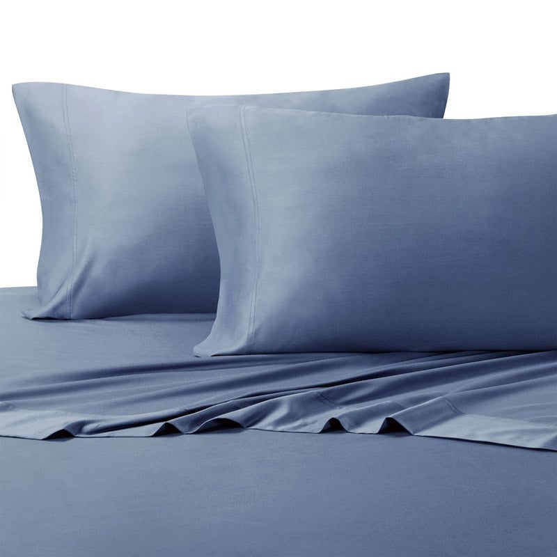 Royal Hotel Bedding Silky Soft, Viscose from Bamboo, and Cotton Blend Sheet Set, 100% Luxury Blend, 60% Viscose Made from Bamboo and 40% Cotton Bed Sheets, Top Split King Size, Periwinkle - Image 1